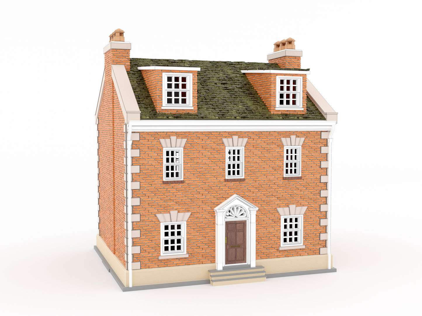 N scale British brick house - 1:160 for Diorama modeling kit - Building#11C