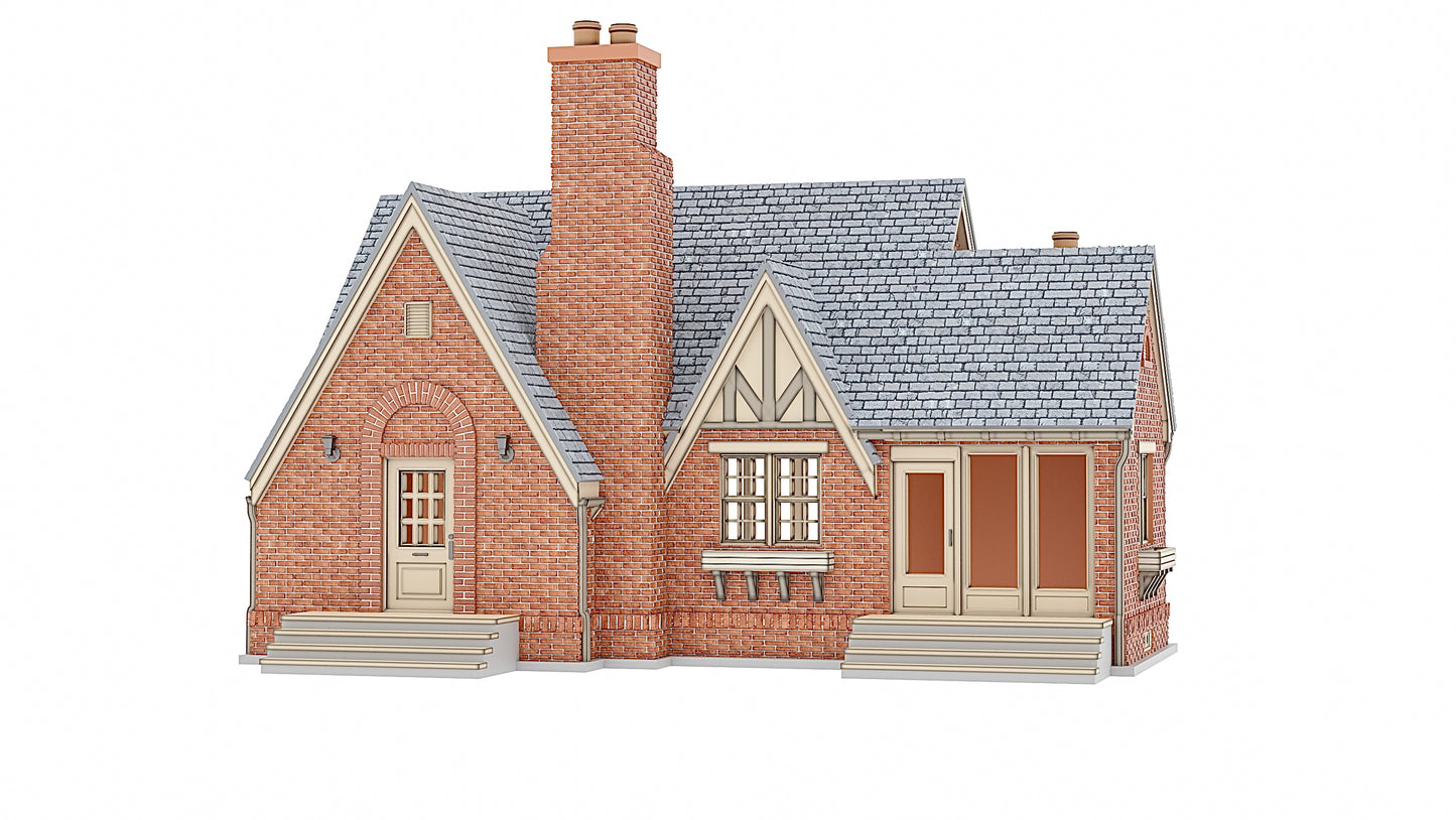 N scale Brick cottage - 1:160 for Diorama modeling kit - Building#30B