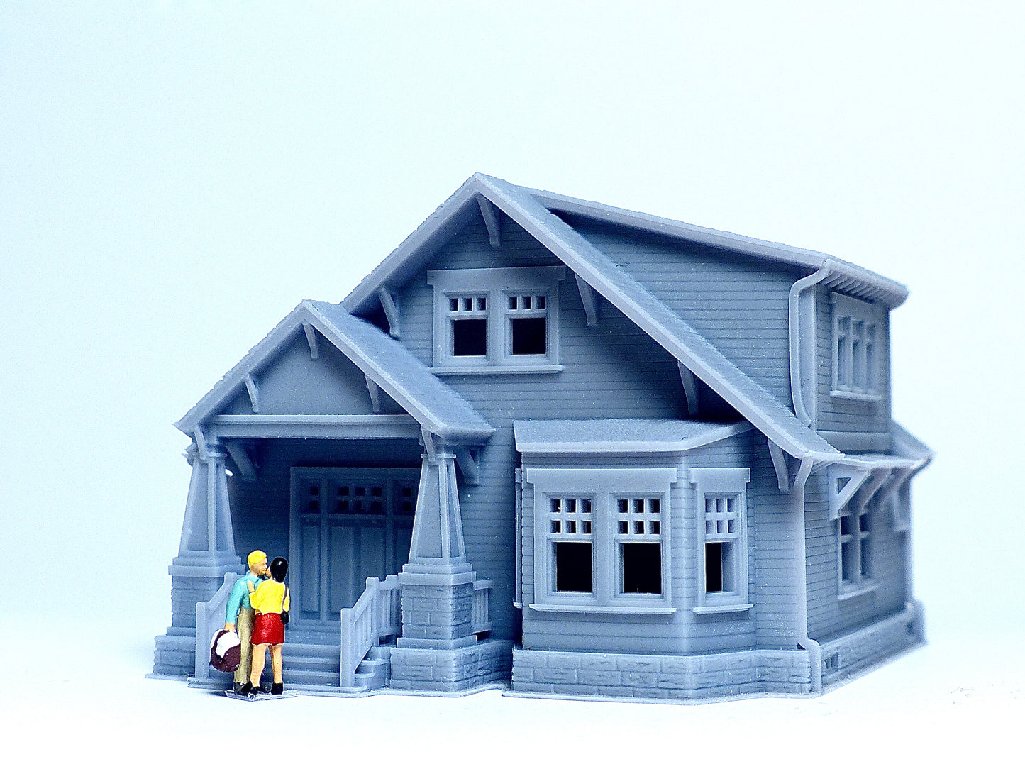 N scale Craftsman style house - 1:160 Resin Building Model for Diorama - Building#27B