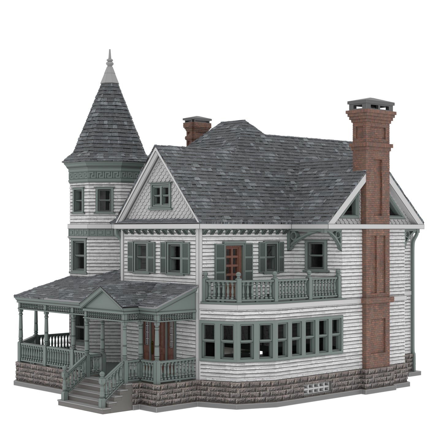 Z Scale Queen Anne Victorian House - Resin Diorama Building Model (1:220) - Building#36C