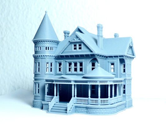 N Scale Queen Anne Victorian House - Diorama Resin Model (1:160) - Building#36D