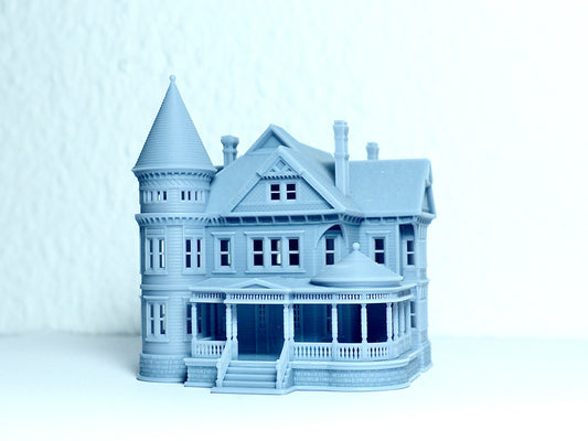 Z Scale Queen Anne Victorian House - Diorama Resin Model 1:220 - Building#36D