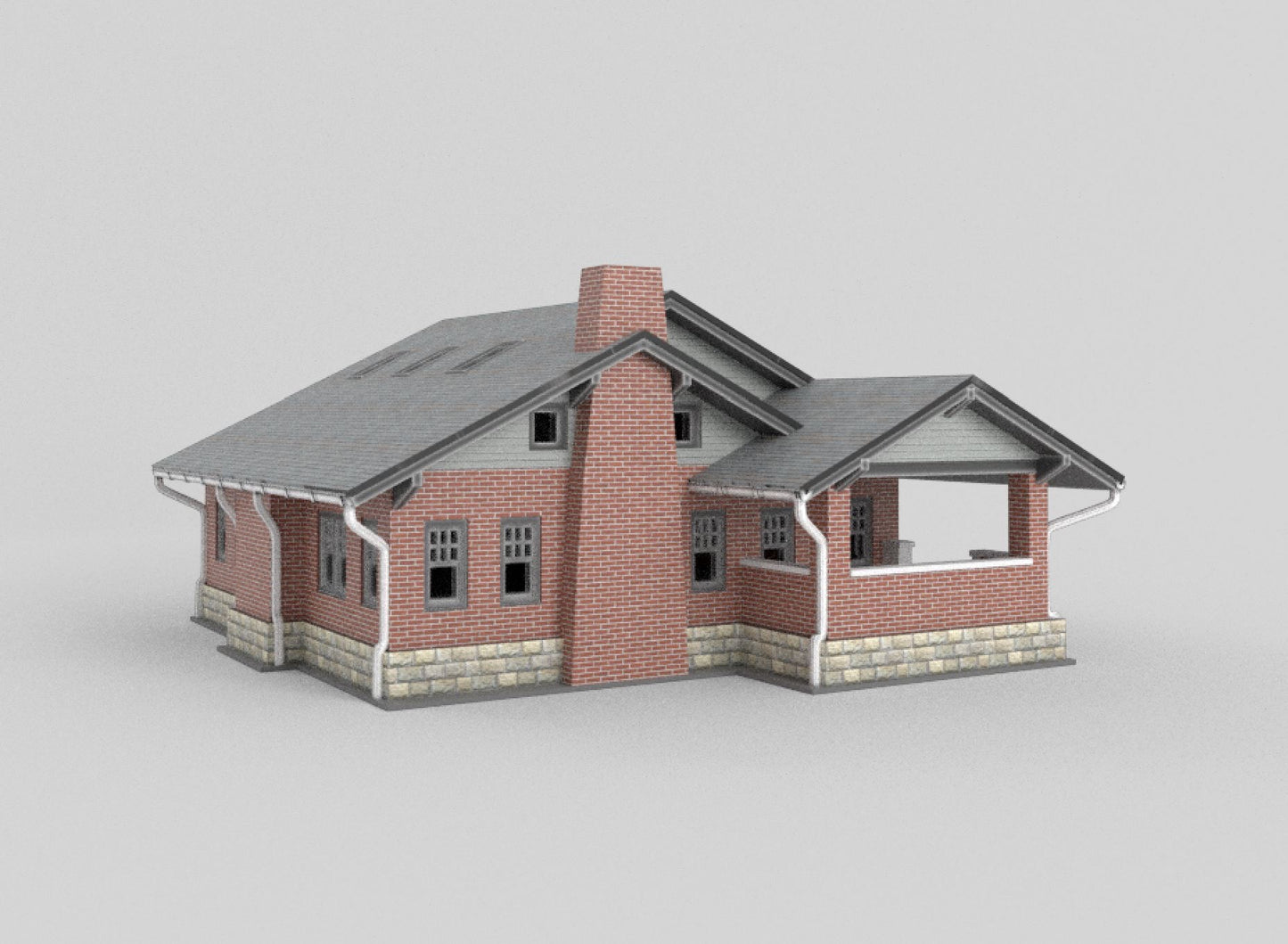 N scale Brick structure Farmhouse - 1:160 for Diorama modeling kit - Building#27F