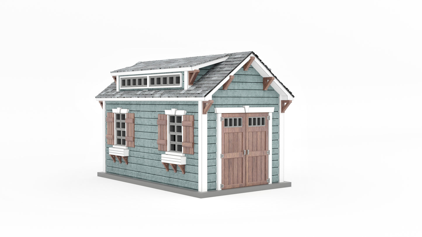 N scale Garden Shed Craftsman style - 1:160 for Diorama modeling kit - Building#27H