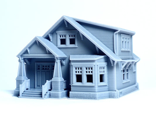 N scale Craftsman style house - 1:160 Resin Building Model for Diorama - Building#27B
