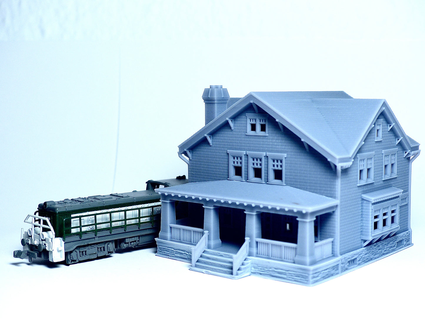 N scale Craftsman style big house - 1:160 for Diorama modeling kit - Building#27D