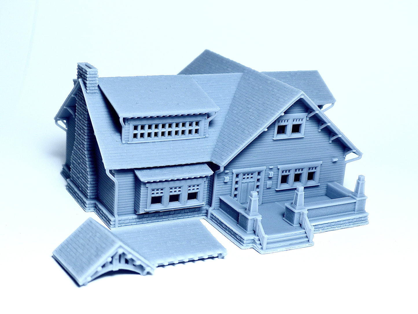 N scale Craftsman style house - 1:160 for Diorama modeling kit - Building#27E