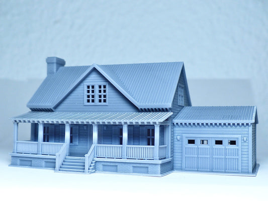 N scale Cottage house with garage - 1:160 for Diorama modeling kit - Building#29C