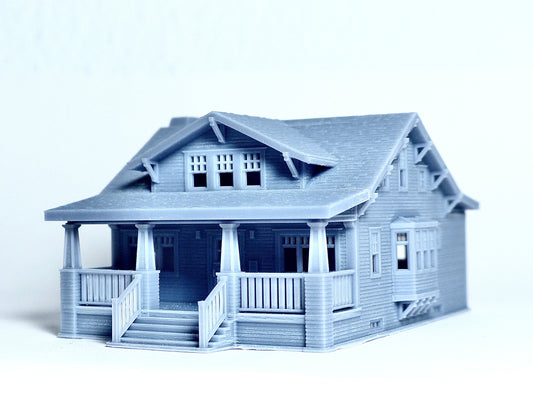 N scale Craftsman style bungalow - 1:160 for Diorama modeling kit - Building#27I