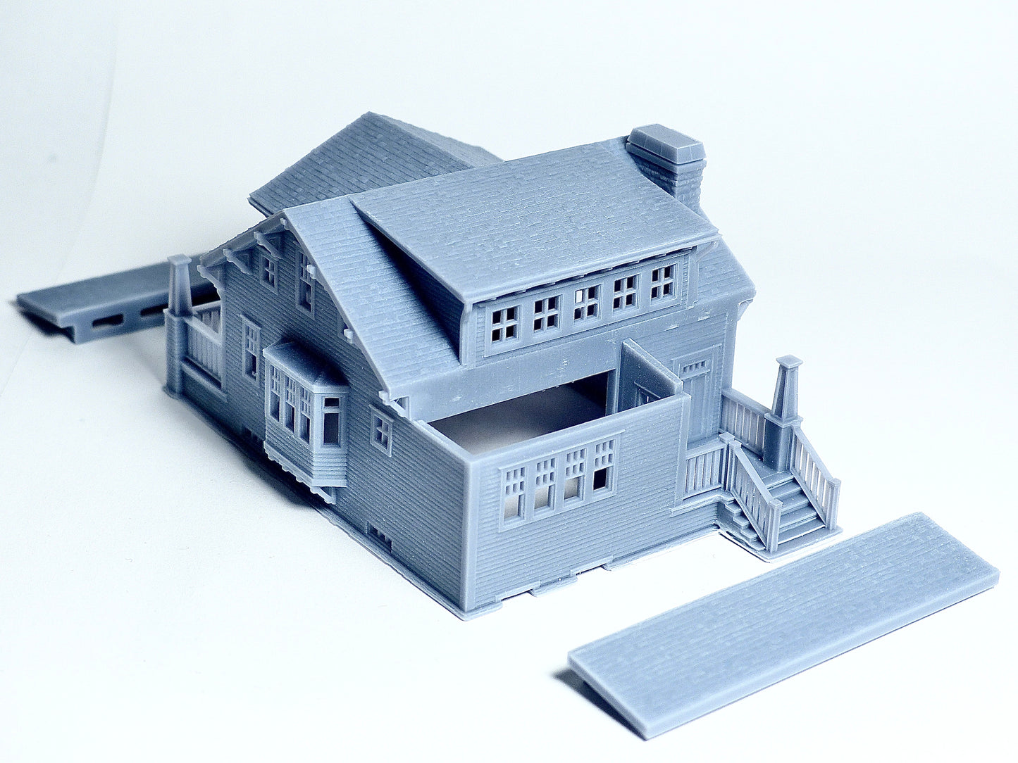 N scale Craftsman style bungalow - 1:160 for Diorama modeling kit - Building#27I