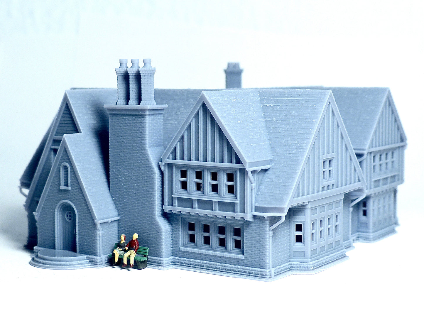 N scale Tudor Style brick house - 1:160 for Diorama modeling kit - Building#30C