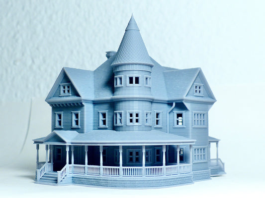 N Scale Queen Anne Victorian House - Diorama Resin Model (1:160) - Building#36