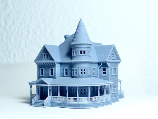 Z Scale Queen Anne Victorian House – Resin Diorama Model 1:220 - Building#36