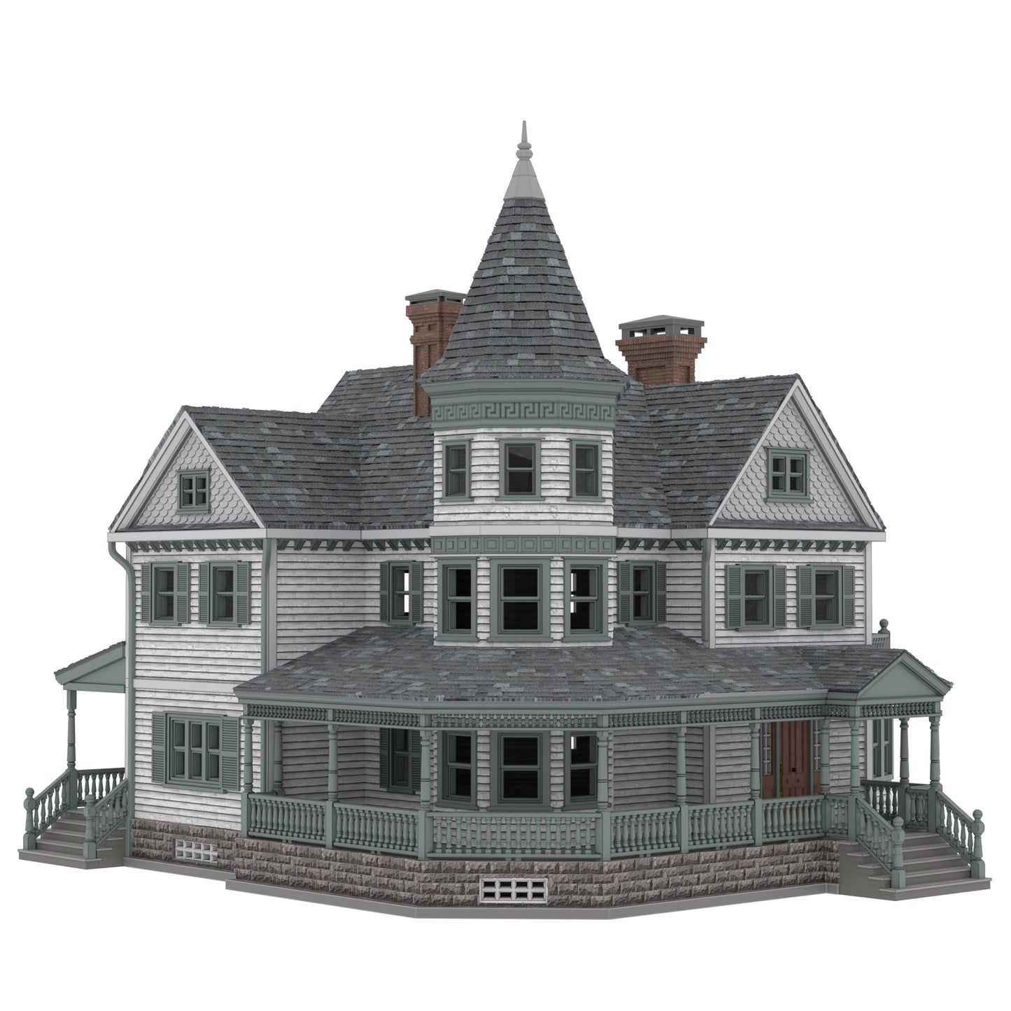 Z Scale Queen Anne Victorian House - Resin Diorama Building Model (1:220) - Building#36C